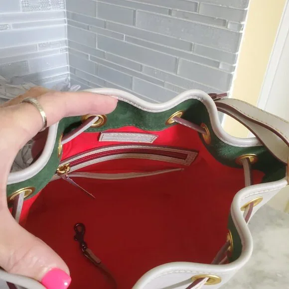 NWT - SET Dooney & Bourke Florentine Small Drawstring & Lg Zip Wristlet Ecru - Picture 7 of 16